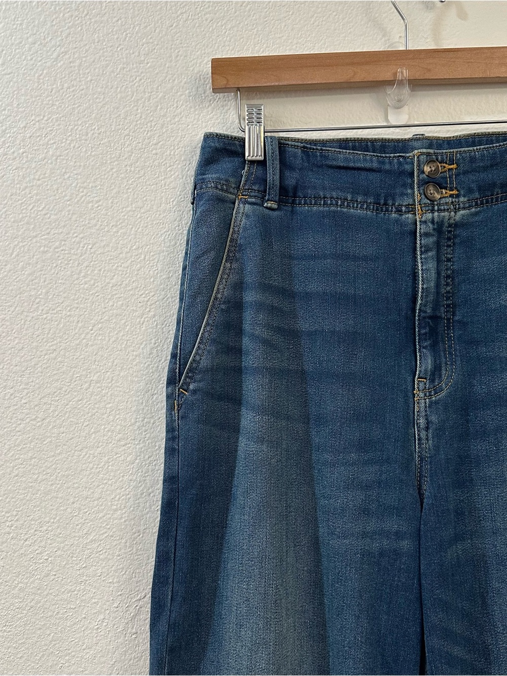 Anthropologie Pilcro Women's Eventide Trouser High-Rise Wide-Leg Jeans Size 31 - Picture 4 of 13